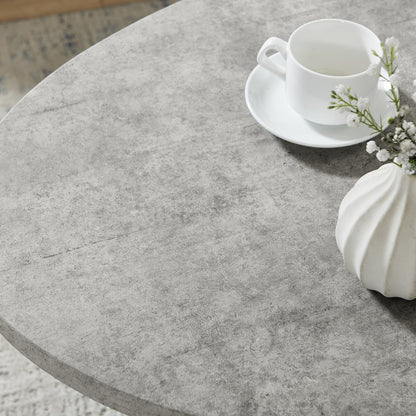 Modern Harmony Wood Oval Coffee Table, Gray