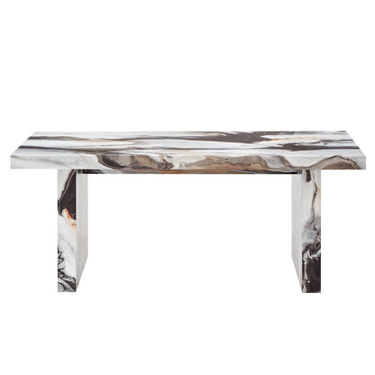 Cavira Modern Faux Marble Living Room Coffee Table, Off-white