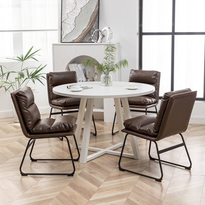 Innes 5-Pc Round Dining Set, Trestle Table with 4 Chairs