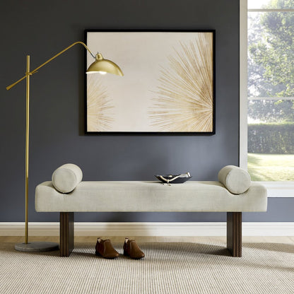 Brooke Contemporary Upholstered Bench, Beige