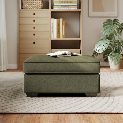 Marvella Living Room Ottoman with Mosswood Chenille Upholstery