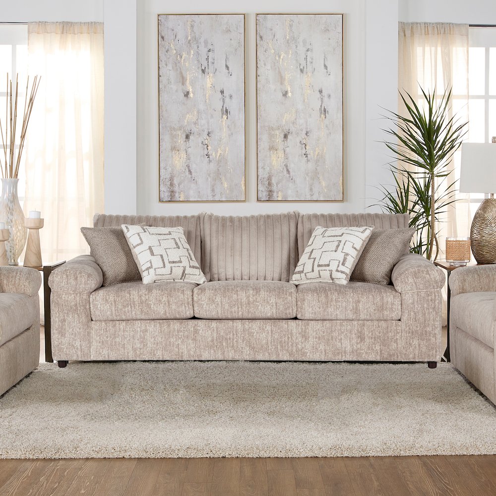 Nason Wide Wale Corduroy Living Room 4-Piece Sofa Set, Parchment