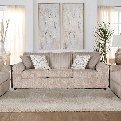 Nason Wide Wale Corduroy Living Room 4-Piece Sofa Set, Parchment