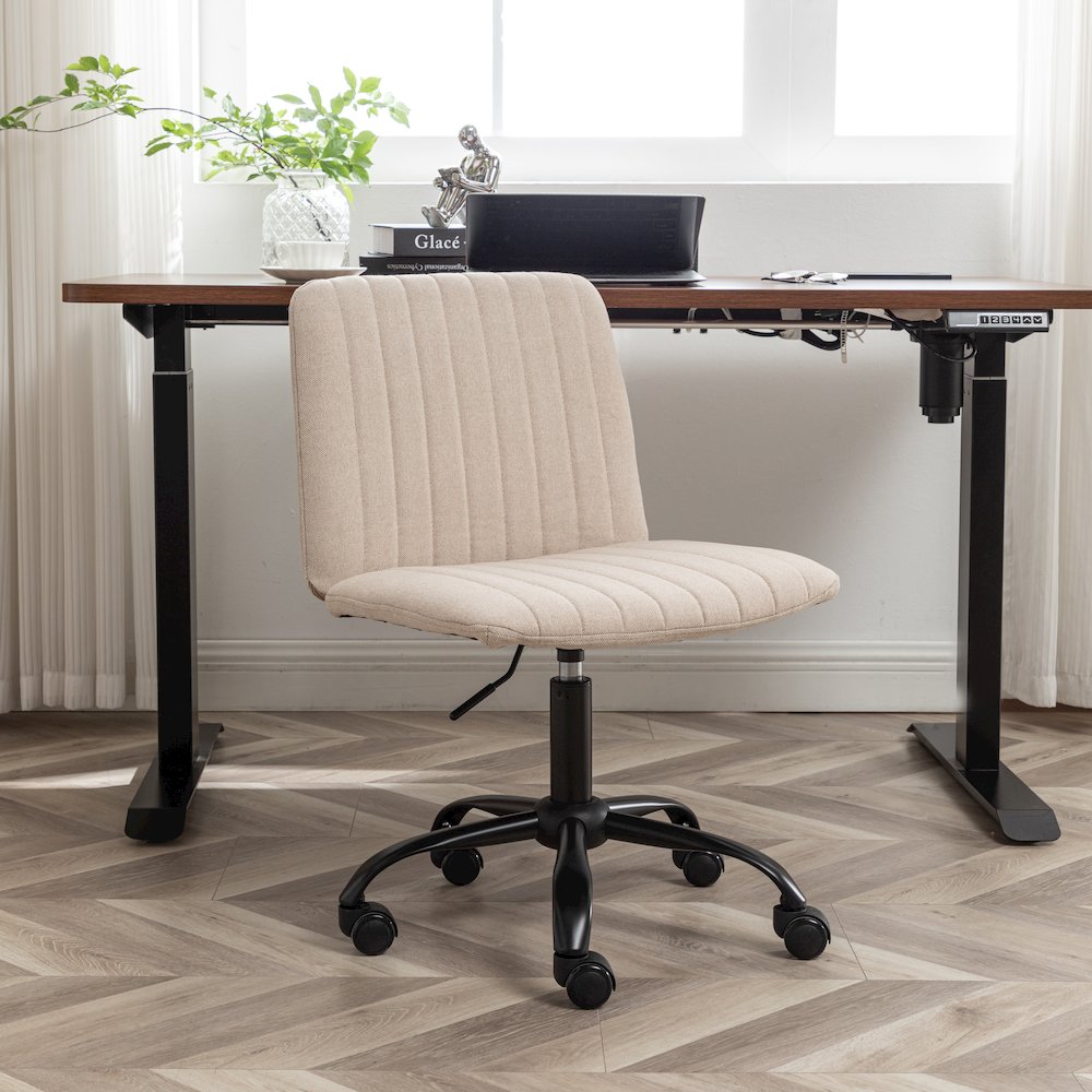 Masar Fabric Swivel Office Chair, Beige