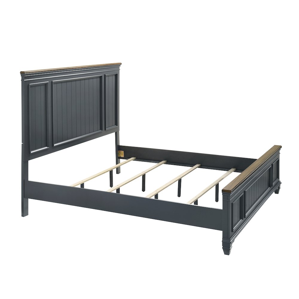 Clelane Wood Bedroom Set Panel King Bed and 2 Nightstands