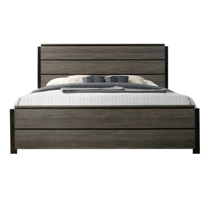 Ioana Antique Grey Finish Wood Queen Size Bed