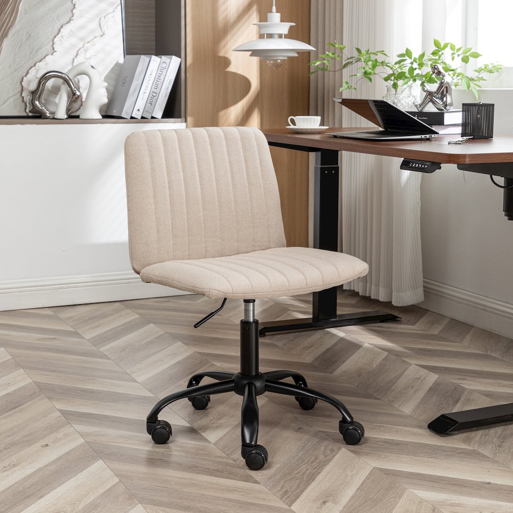 Masar Fabric Swivel Office Chair, Beige