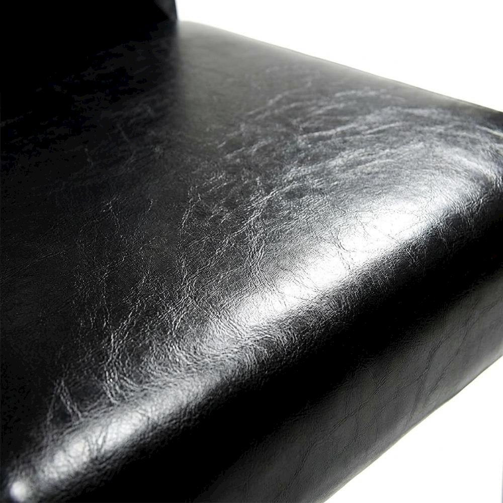 Solid Wood Faux Leather Upholstered Parson Dining Chairs, Black, Set of 2