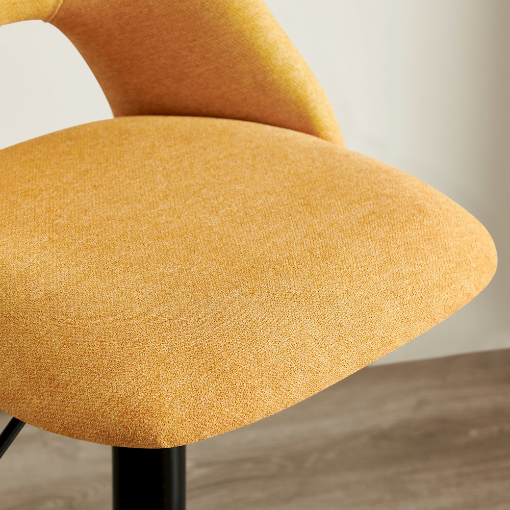 Nuvia Contemporary Adjustable Barstool with Upholstered Swivel Seats, Set of 2