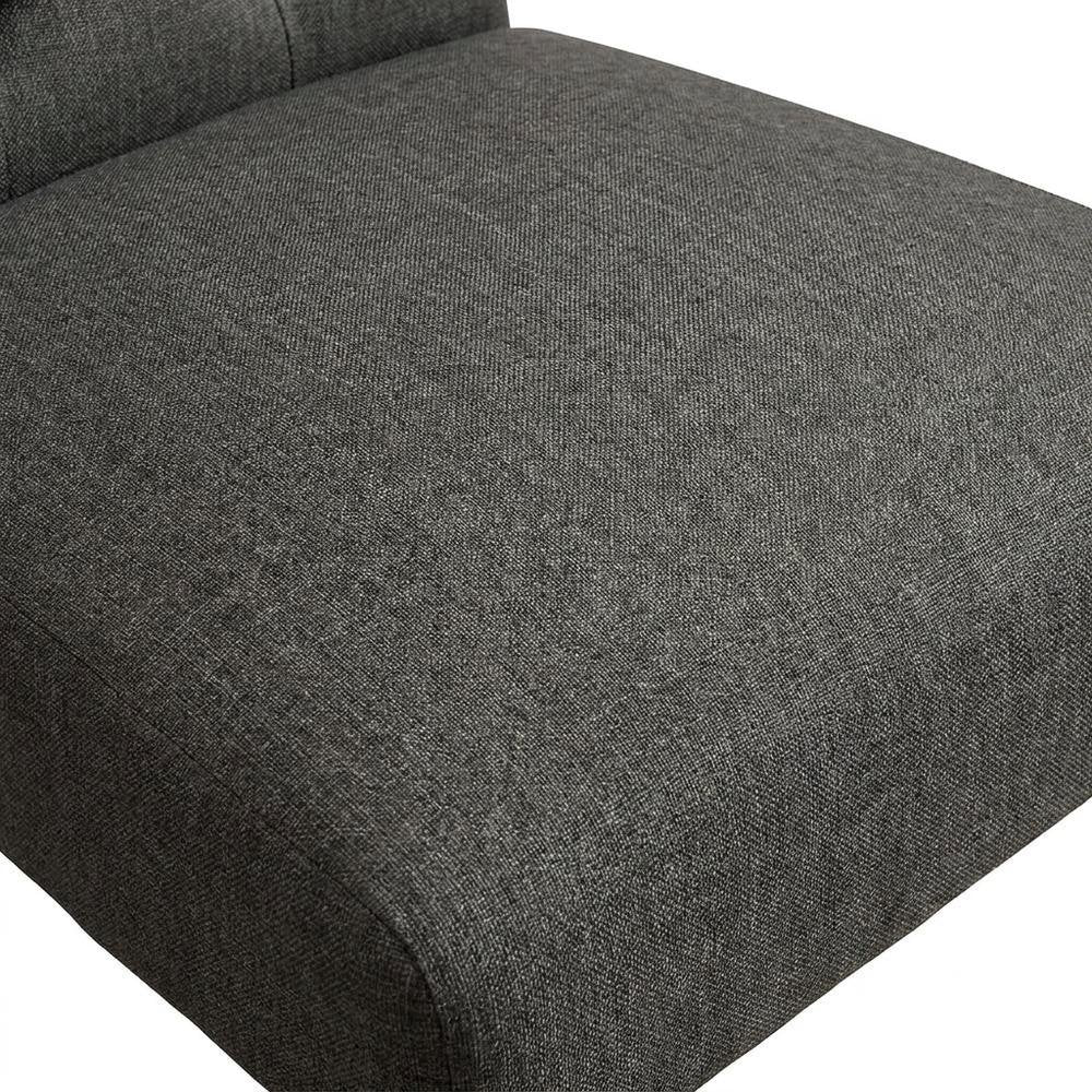 Solid Wood Tufted Parsons Upholstered Fabric Dining Chairs, Charcoal, Set of 2