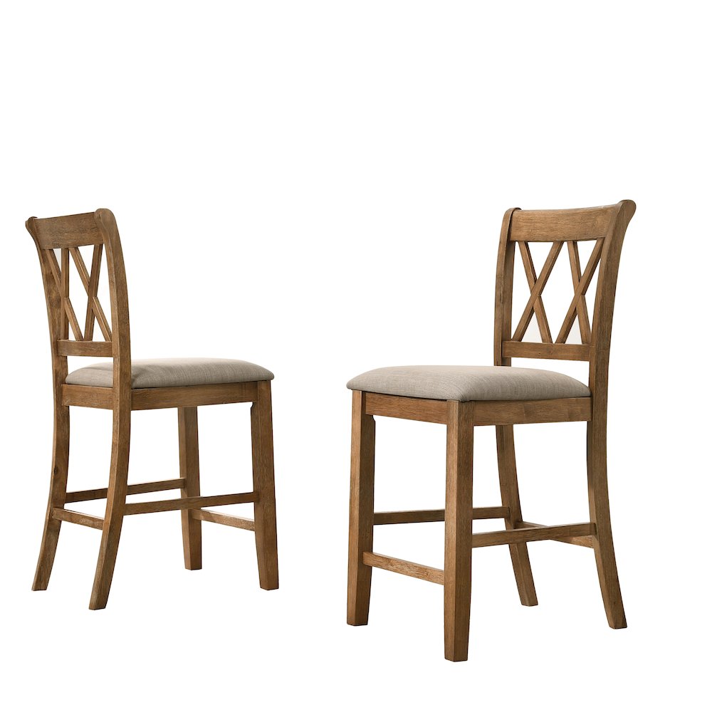 Windvale Fabric Upholstered Counter Height Dining Chairs, Set of 2
