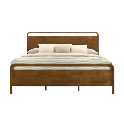 Eldren Wood Bedroom Set, King Platform Bed with Dresser, Mirror,Two Nightstands