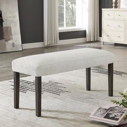 Sorlen Contemporary Upholstered Dining Bench, Gray