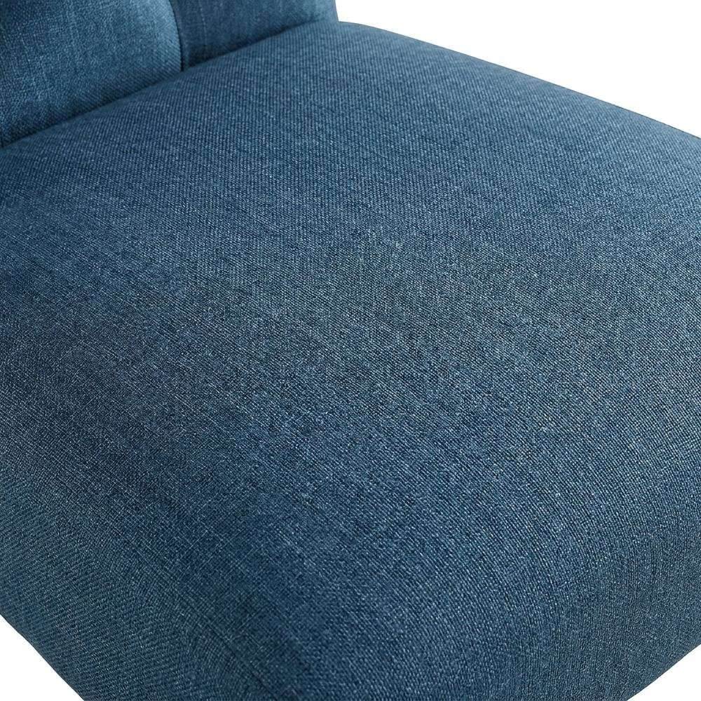 Solid Wood Upholstered Button-Tufted Parsons Dining Chairs, Blue, Set of 2