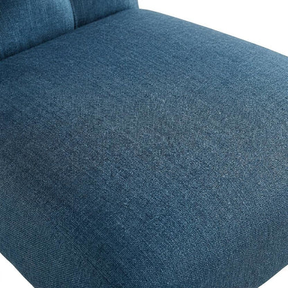 Solid Wood Upholstered Button-Tufted Parsons Dining Chairs, Blue, Set of 2