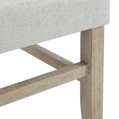 Upholstered Dining Chair with Rubberwood Legs and Plywood Frame, Gray, Set of 2