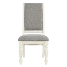 Solid Wood Upholstered Dining Chairs, White, Set of 2