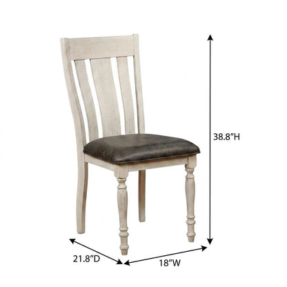 Upholstered Wood Dining Chair with Turned Legs for Dining Room, Beige, Set of 2