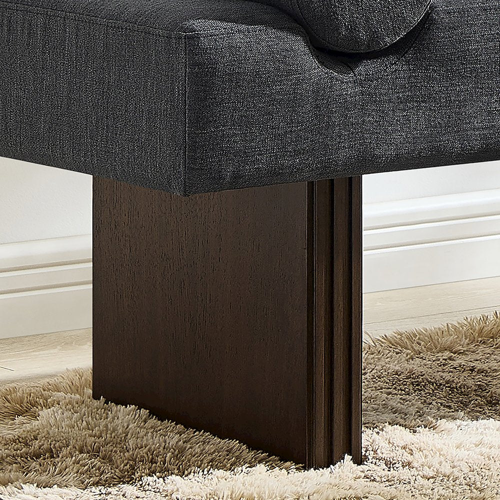 Brooke Contemporary Upholstered Bench, Black