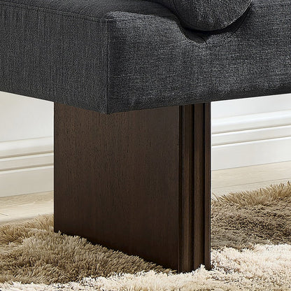 Brooke Contemporary Upholstered Bench, Black