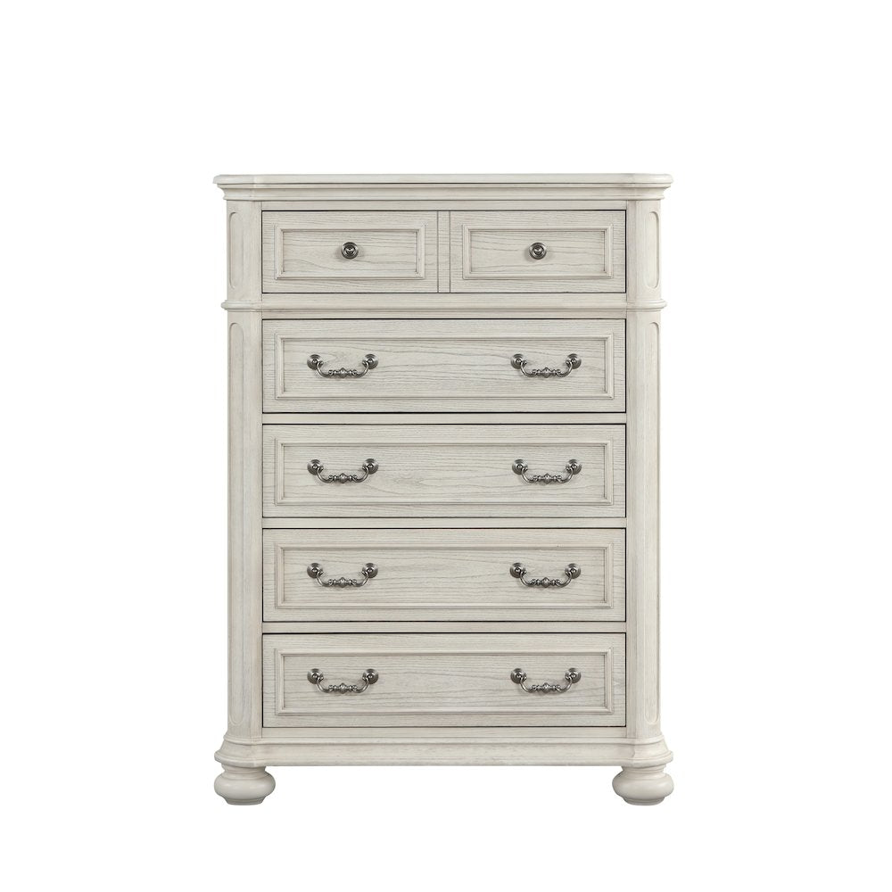 Nelson 5-Drawer Bedroom Chest with Flip-top, Antique White