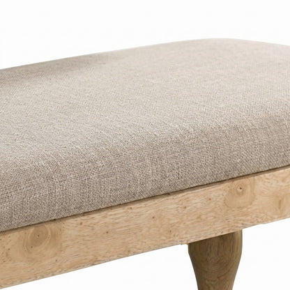 FurniFact Dining Bench with Solid Wood Frame and Upholstered Top, Light Oak