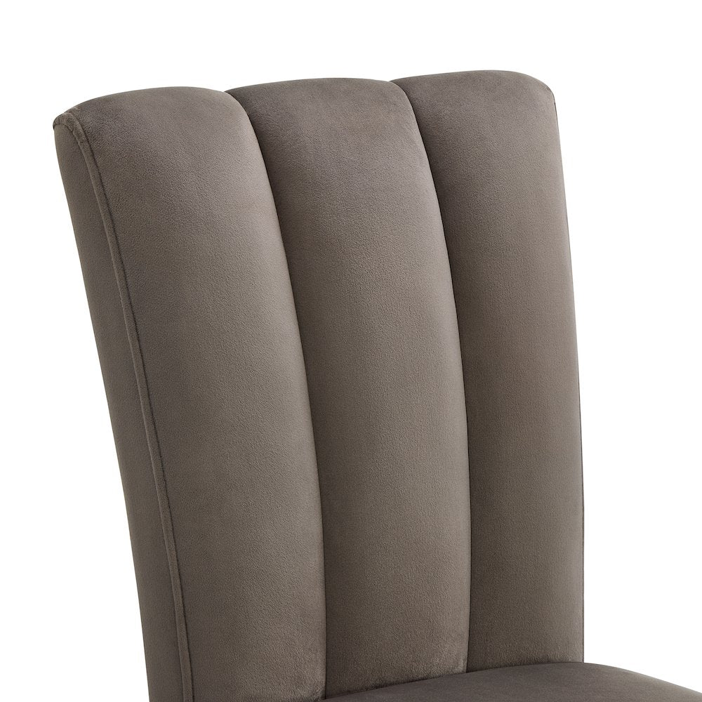 Strata Velvet Upholstered Dining Chairs, Set of 2, Chocolate