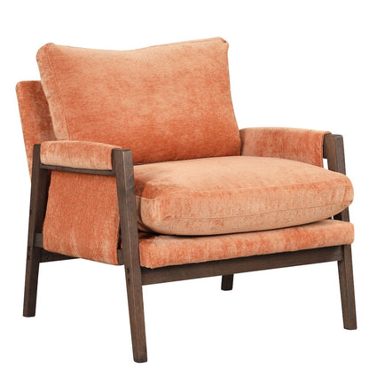 Kelly Mid-Century Modern Velvet Accent Armchair, Orange