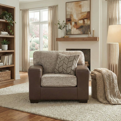 Marvella Living Room Chair with Chocolate Faux Leather