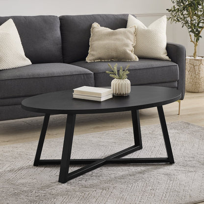 Modern Harmony Wood Oval Coffee Table