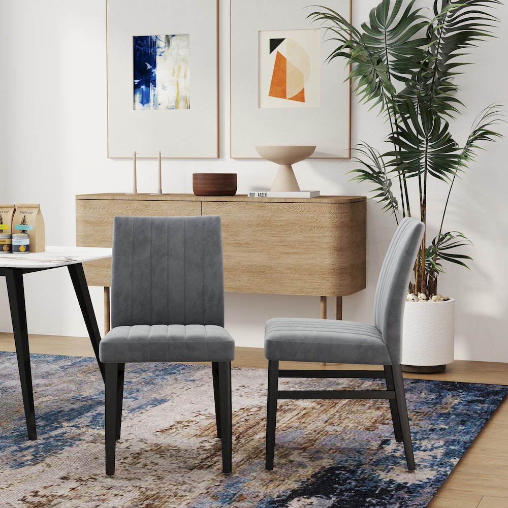 Wendell Contemporary Upholstered Dining Chairs, Set of 2
