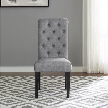 Leviton Antique Black Finished Wood Dining Set, Table with Four Chairs, Gray