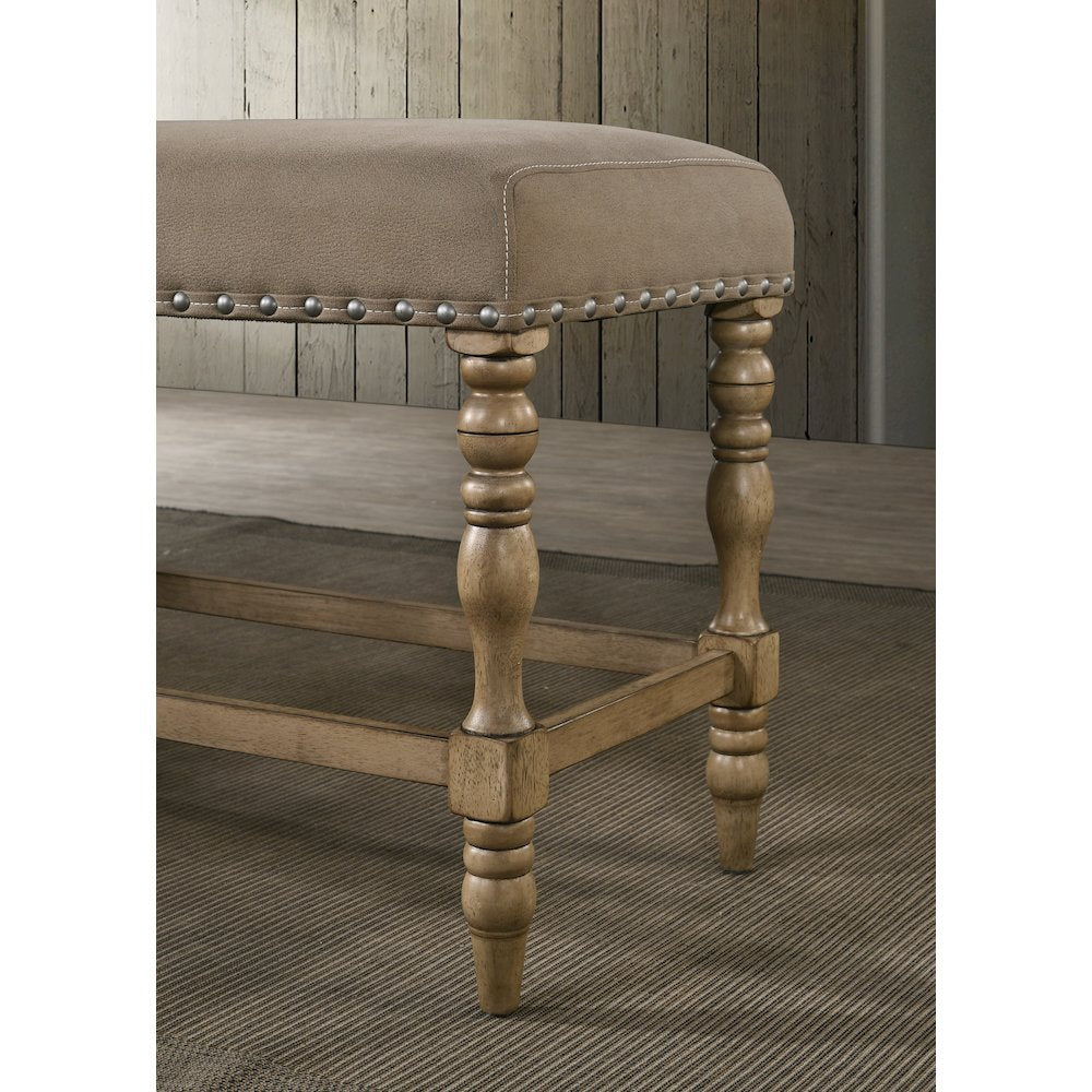 Birmingham 6-Pc Driftwood Table with Nail Head Chairs Counter Height Dining Set
