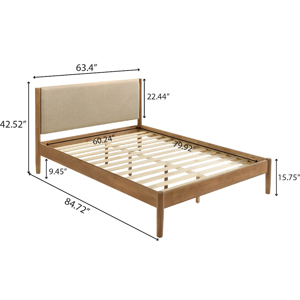 Vichy 4-Pc Bedroom Set with Queen Bed, Dresser, Mirror, Nightstand