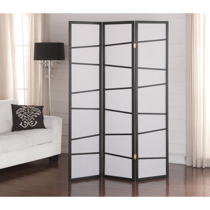 Nivna 3-Panel Screen Room Divider, Black