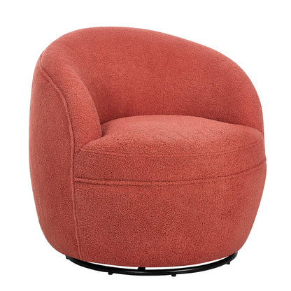 Galleria 360 Swivel Teddy Sherpa Barrel Chair, Coral