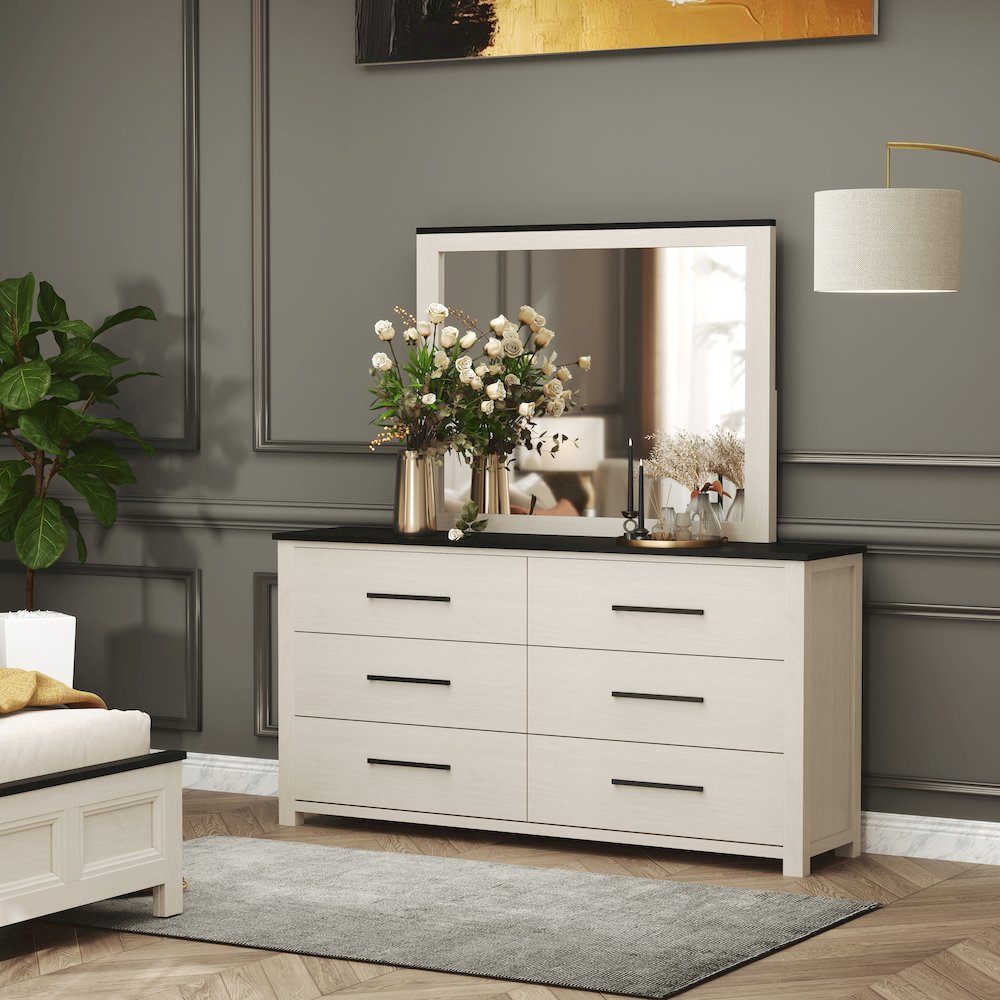Realynn 4-Pc Bedroom Set, King Panel Bed, Dresser, Mirror, Nightstand