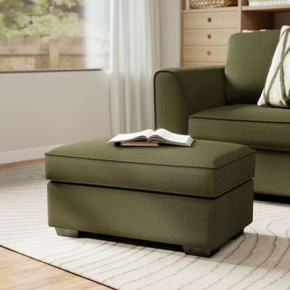 Marvella Living Room Ottoman with Mosswood Chenille Upholstery