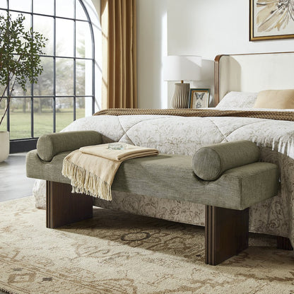 Brooke Contemporary Upholstered Bench, Green