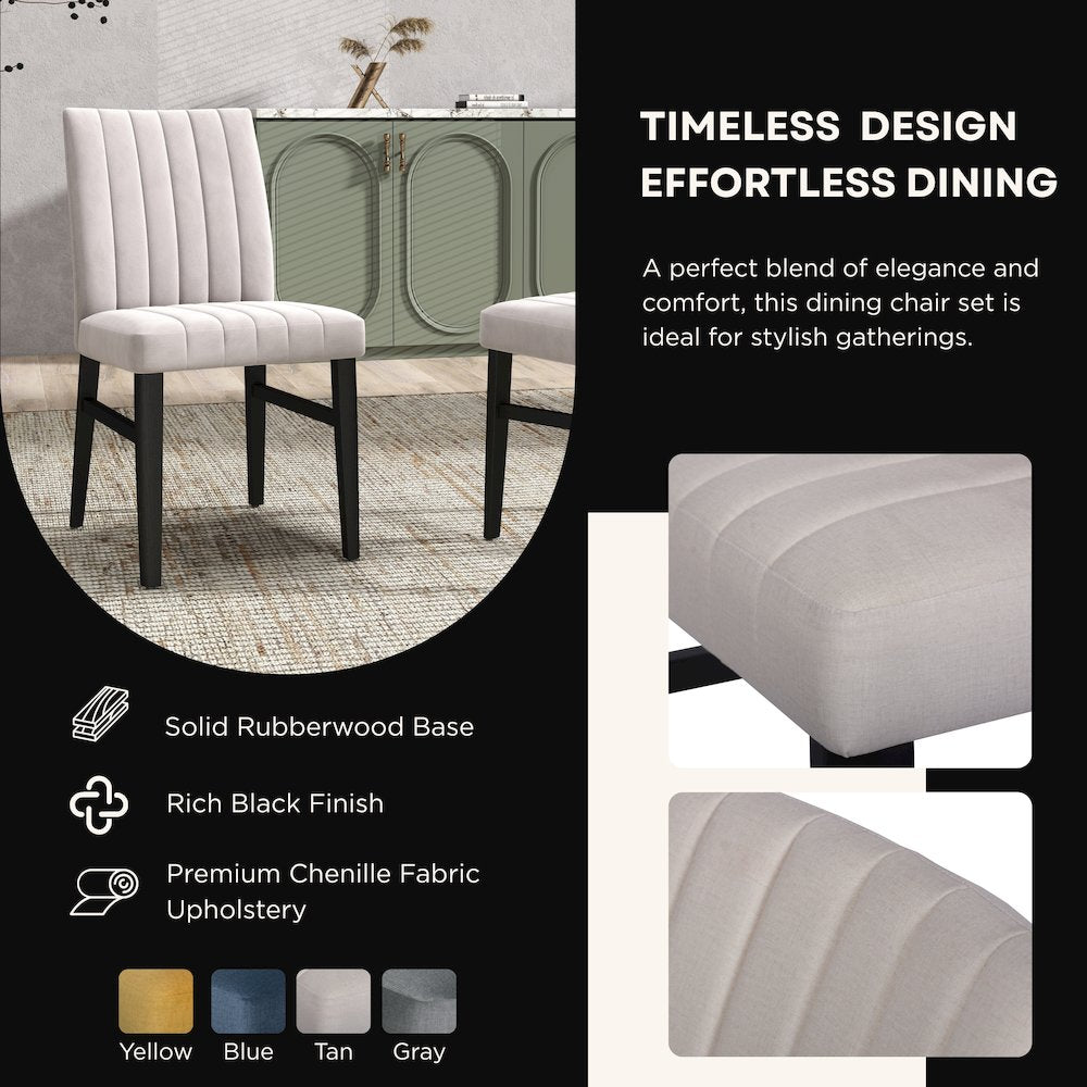 5-Piece Dining Set, Black and Gold Faux Marble Dining Table Four Chairs, Tan