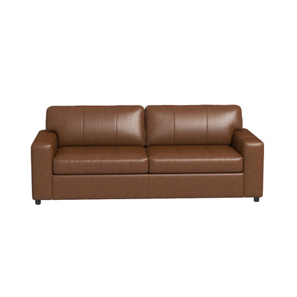Sakan Leather Upholstered Sofa, Caramel