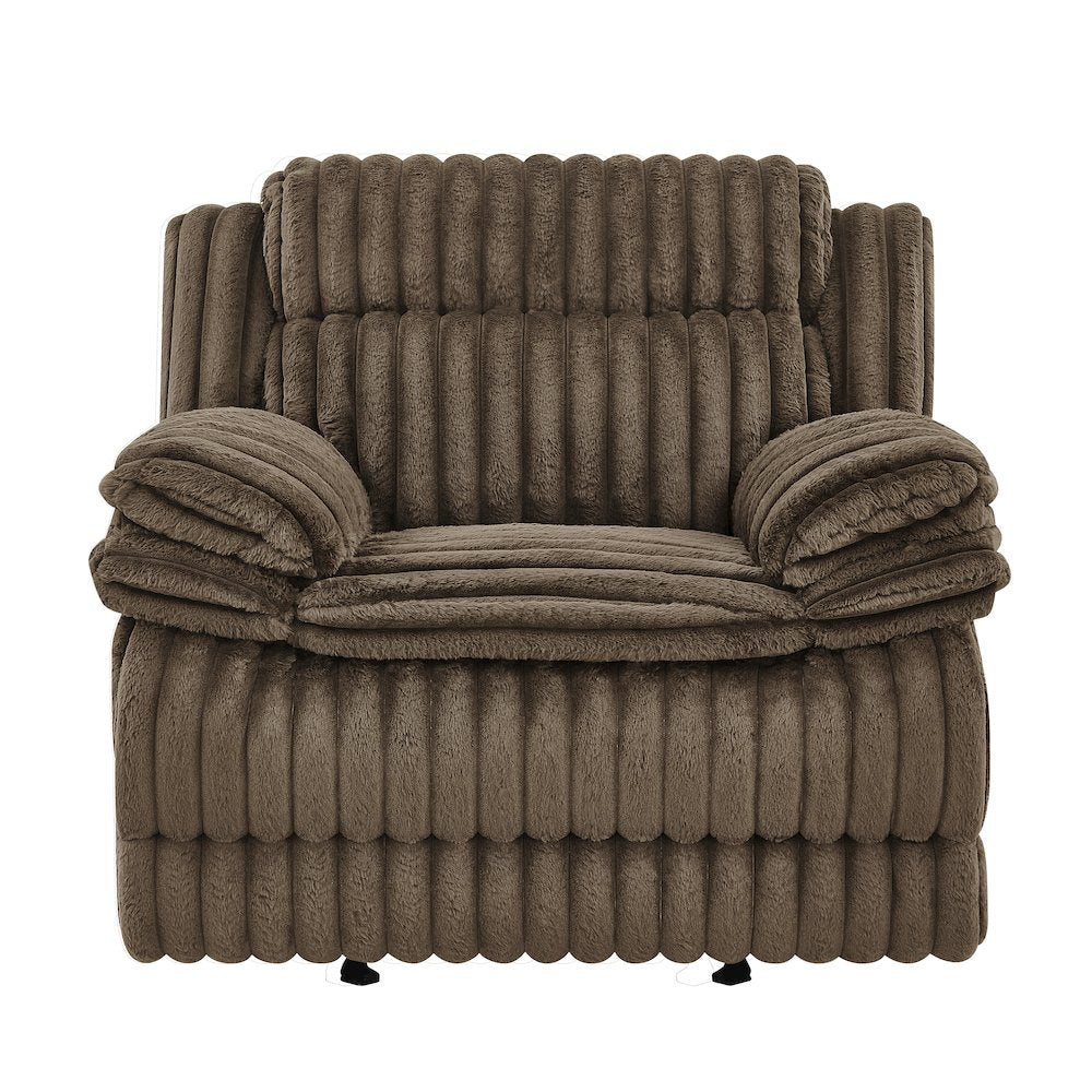 Ardello Manual Recliner with Wide-Wale Corduroy Upholstery, Chocolate