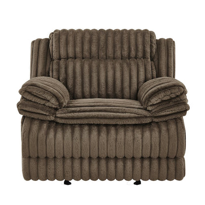 Ardello Manual Recliner with Wide-Wale Corduroy Upholstery, Chocolate