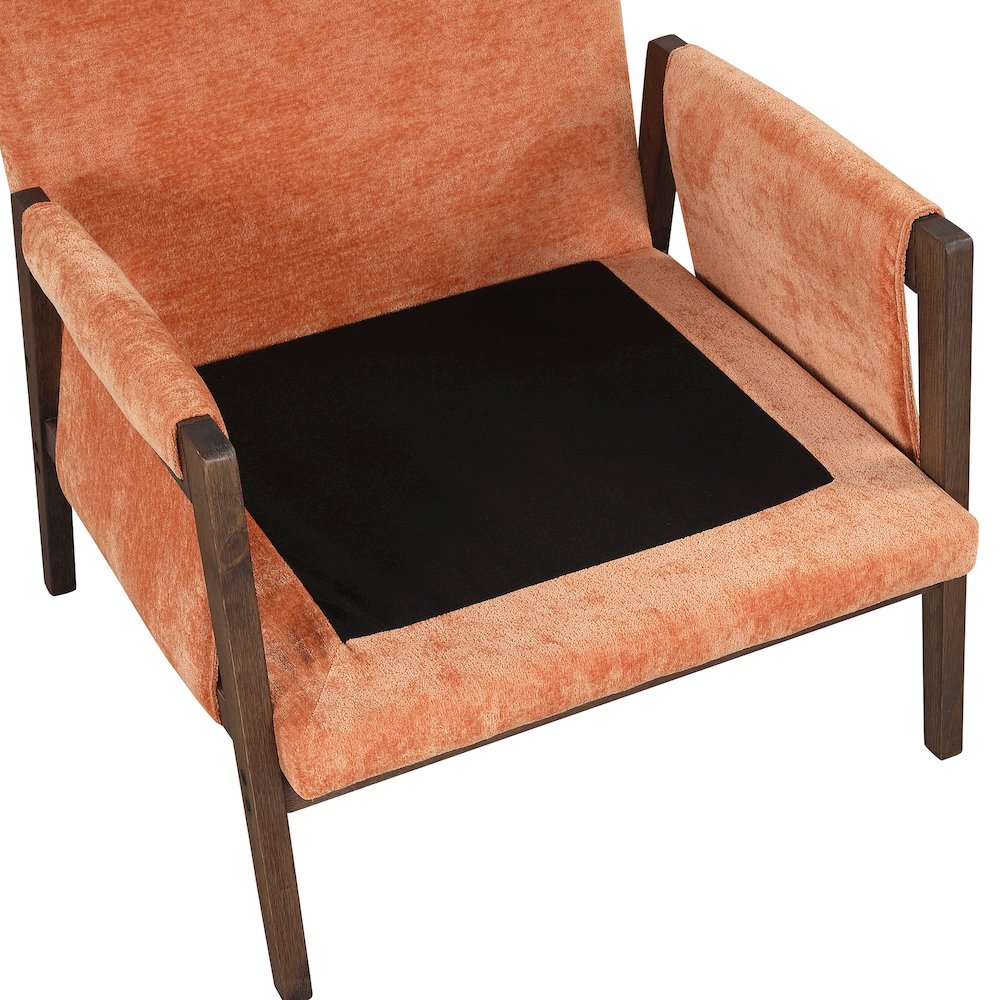 Kelly Mid-Century Modern Velvet Accent Armchair, Orange