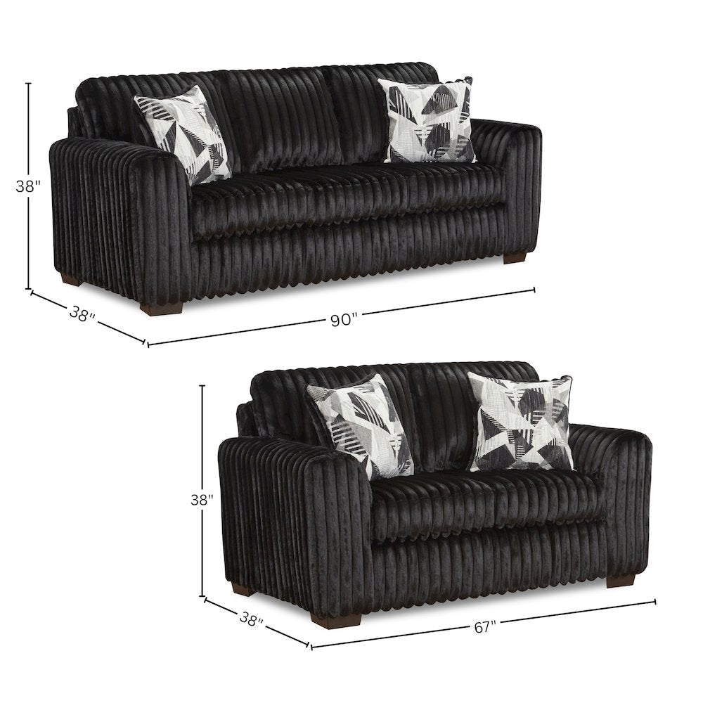 Nolan Contemporary Upholstered Chair, Lush Black
