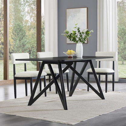 Axler 70-in Length Dining Table, Tripod-Cross Leg, Black