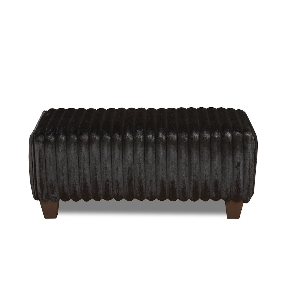 Nolan Contemporary Upholstered Cocktail Ottoman, Lush Black