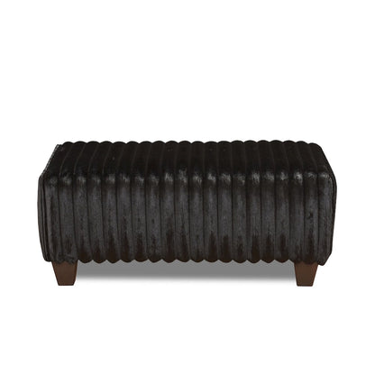 Nolan Contemporary Upholstered Cocktail Ottoman, Lush Black