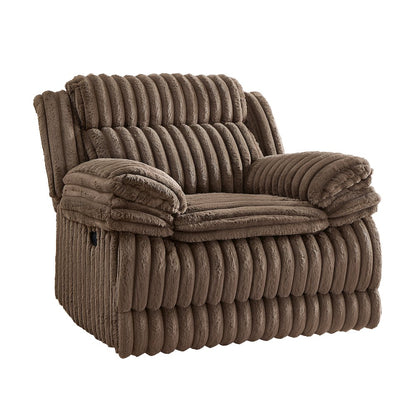 Ardello Manual Recliner with Wide-Wale Corduroy Upholstery, Chocolate