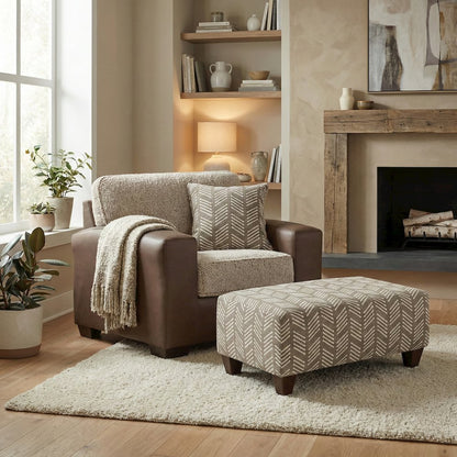 Marvella 4-Piece Living Room Set, Chocolate Faux Leather